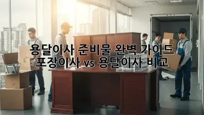 용달이사 준비물 완벽 가이드: 포장이사 vs 용달이사 비교